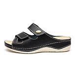 Шкіряні шльопанці жіночі Tellus 25-03B Чорні, фото 8