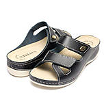 Шкіряні шльопанці жіночі Tellus 25-03B Чорні, фото 7