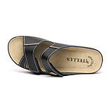 Шкіряні шльопанці жіночі Tellus 25-03B Чорні, фото 9