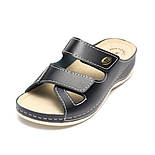 Шкіряні шльопанці жіночі Tellus 25-03B Чорні, фото 2