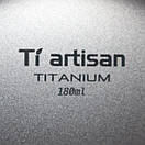 Фляга титанова для алкогольних міцних напоїв Tiartisan 180 мл з титановими чарками 4 шт по 40 мл лійка та чохол, фото 9