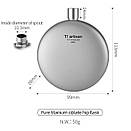 Фляга титанова для алкогольних міцних напоїв Tiartisan 180 мл з титановими чарками 4 шт по 40 мл лійка та чохол, фото 6