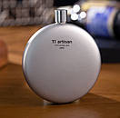 Фляга титанова для алкогольних міцних напоїв Tiartisan 180 мл з титановими чарками 4 шт по 40 мл лійка та чохол, фото 4