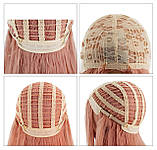 Довга перука RESTEQ -70 см, рожево-фіолетовий, хвилясте волосся з косою чубчиком, косплей, аніме, фото 6