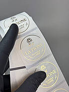 Преміум-наліпки з логотипом і золотим друком | Брендові наліпки на плівці 40×40 мм, фото 6