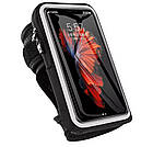 Чохол на зап’ястя Hammer для смартфона до 7.4″ — спортивний тримач з прозорим екраном, водо- та пилозахист, чорний, фото 2