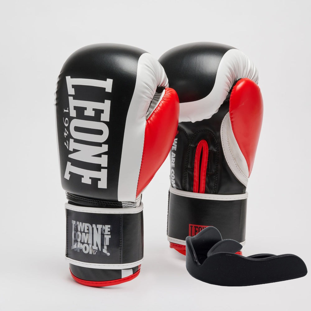 Боксерські рукавиці Leone GN333 LOGO WACS Black 16 унцій (капу в комплекті), фото 1