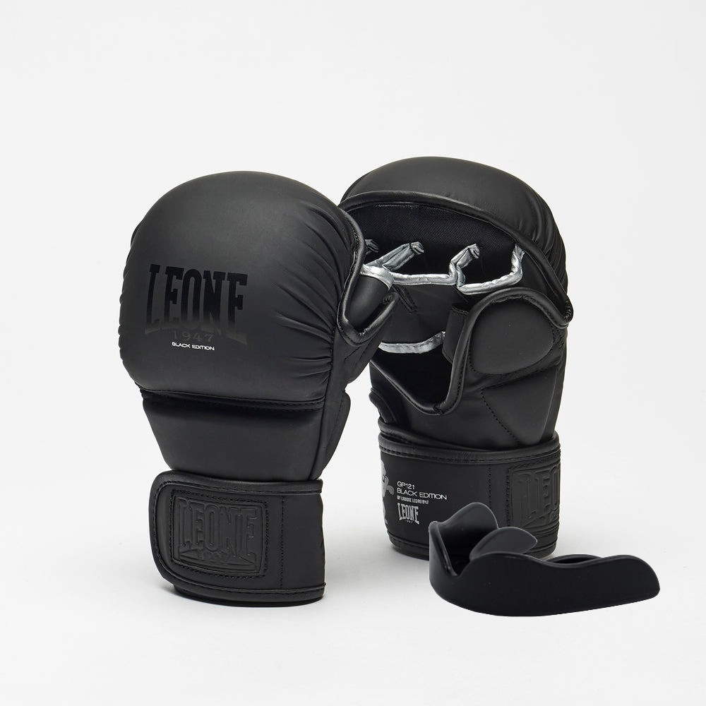 Рукавиці греплінгові для ММА Leone BLACK Edition M (капа в комплекті), фото 1