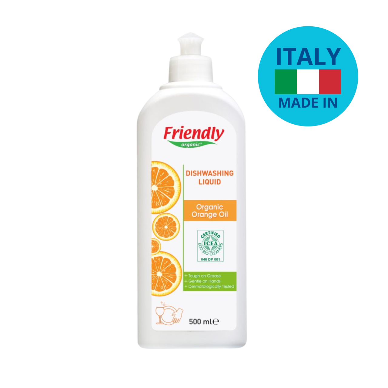 Органічний засіб для миття посуду Friendly Organic з апельсиновою олією 500 мл