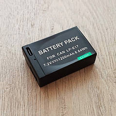 Aкумулятор Alitek для Canon LP-E17 з роз'ємом TYPE-C + кабель, 1200 мА·год