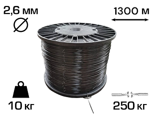 Пластикова шпалерний дріт (Агрошпалера) Італія 2,6 мм (1300 м)