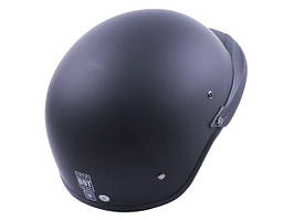 Шолом мотоциклетний MD-513-1, чорний матовий із чорним склом, size S