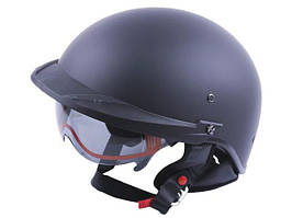 Шолом мотоциклетний MD-513-1, чорний матовий із чорним склом, size M