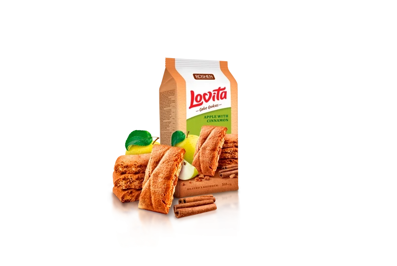 Печиво Roshen Lovita Cake з яблуком та корицею 168г