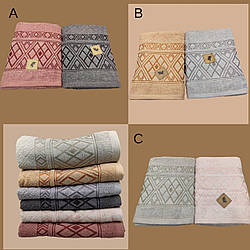 Махрові рушники "Ромб" 50×90 см – 100% бавовна.Упаковка 6 шт