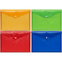 Папка на кнопці пластикова (А4, 17мкм, асортимент кольорів) A4-209