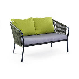 Диван-лаунж Твіст Pradex 140 см плетіння шнур на ніжках металокаркасе