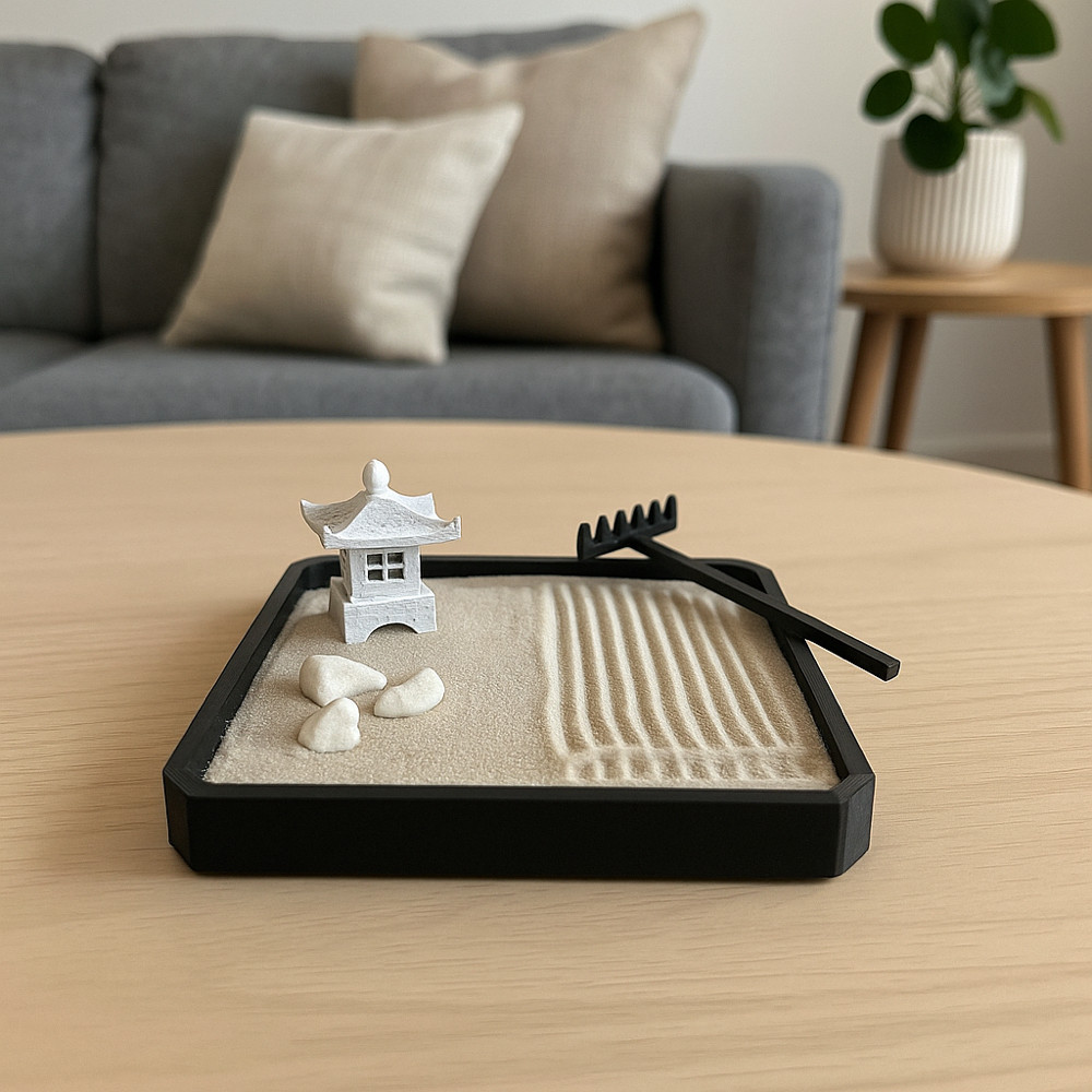 🧘♀️ Міні дзен-сад для релаксу — 10×10 см/Японський Zen garden для релаксу і декору