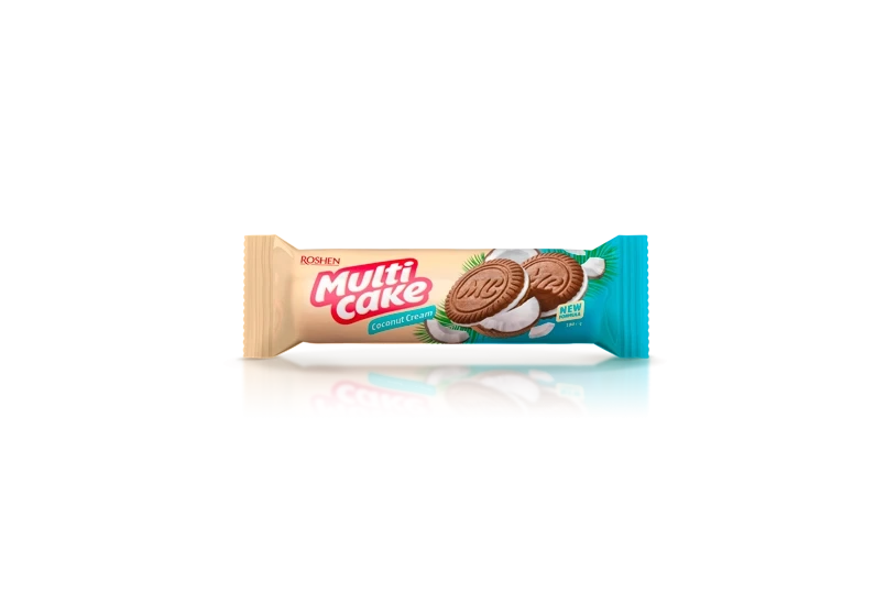 Печиво-сендвіч Roshen Multicak з начинкою кокос-крем 180г
