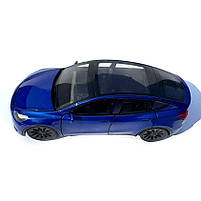 Машинка метал Tesla model Y електрокар синя Тесла 1:24 відкр двері баг капот звук світло 19*6,5*8,5см (EL 70333), фото 3