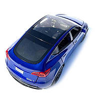 Машинка метал Tesla model Y електрокар синя Тесла 1:24 відкр двері баг капот звук світло 19*6,5*8,5см (EL 70333), фото 4