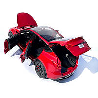 Машинка метал Tesla model Y електрокар червона Тесла 1:24 відкр двері баг капот звук світло 19*6,5*8,5см (EL 70333), фото 6