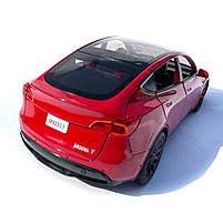 Машинка метал Tesla model Y електрокар червона Тесла 1:24 відкр двері баг капот звук світло 19*6,5*8,5см (EL 70333), фото 8