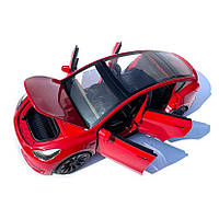 Машинка метал Tesla model Y електрокар червона Тесла 1:24 відкр двері баг капот звук світло 19*6,5*8,5см (EL 70333), фото 9