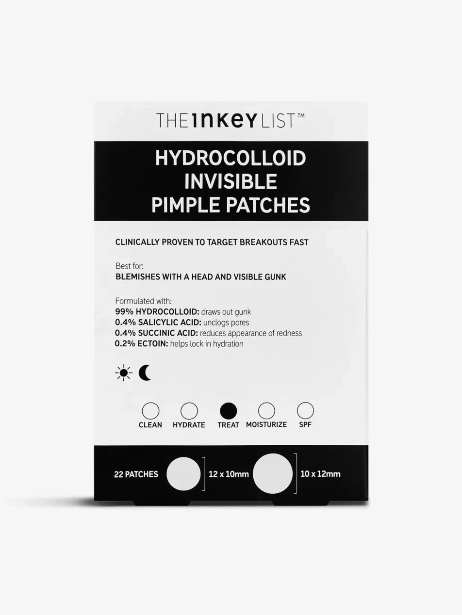 The INKEY List Hydrocolloid Pimple Patches — патчі від прищів з ектоїном, саліциловою та янтарною кислотою, 22 шт