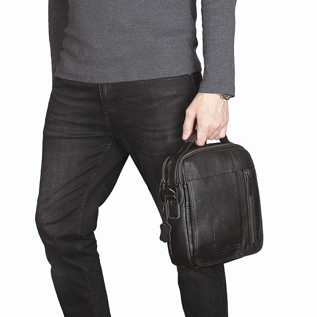 Сумка шкіряна чоловіча чорна арт.00280, фото 1