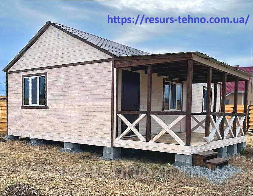 Будинок дачний збірний 9м х 6 м з терасою