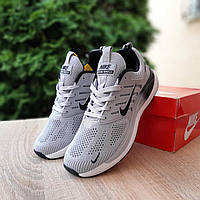 Сірі демісезонні текстильні чоловічі кросівки Nike Zoom Winflo світло сірі з чорним