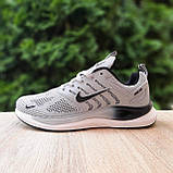 Сірі демісезонні текстильні чоловічі кросівки Nike Zoom Winflo світло сірі з чорним, фото 5