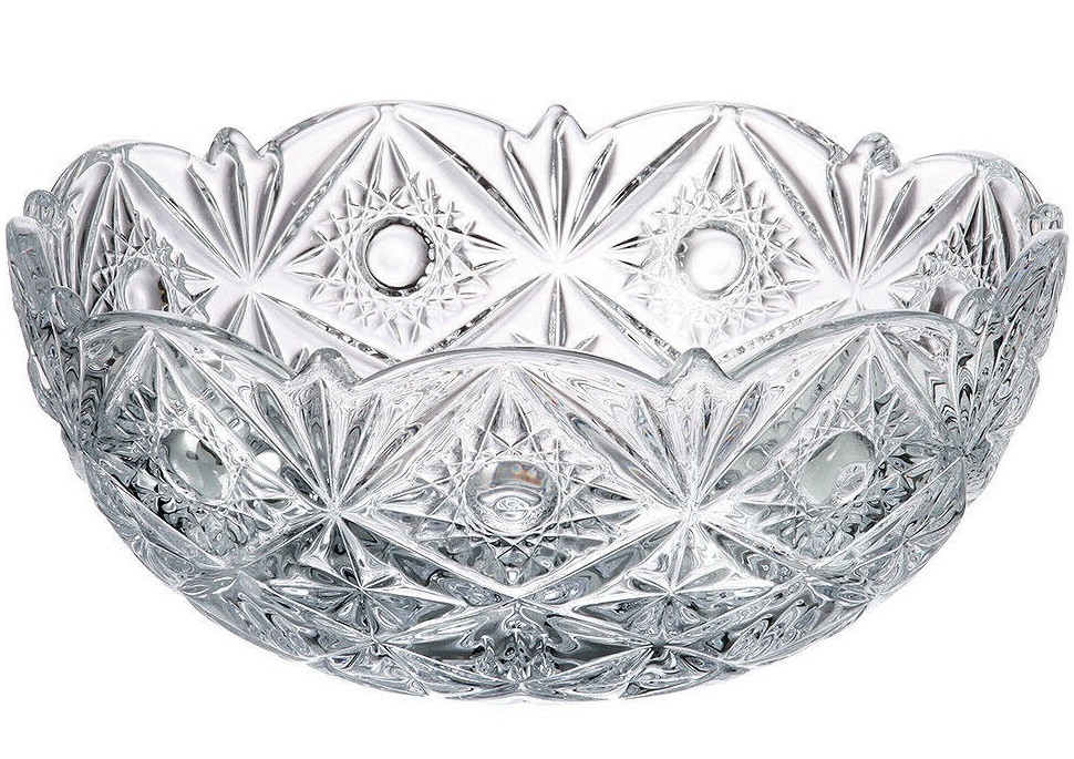 Фруктовниця цукерниця скляна Bohemia Miranda Nova 22 см прозоре блюдо для фруктів 69001/99018/220