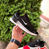 Чорні демісезонні текстильні чоловічі кросівки Nike Zoom Winflo чорні з білим, фото 2