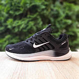 Чорні демісезонні текстильні чоловічі кросівки Nike Zoom Winflo чорні з білим, фото 4