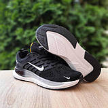 Чорні демісезонні текстильні чоловічі кросівки Nike Zoom Winflo чорні з білим, фото 6