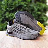 Сірі демісезонні текстильні чоловічі кросівкиNike Zoom Winflo сірі з салатовим, фото 5