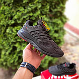 Чорні демісезонні текстильні чоловічі кросівки Nike Zoom Winflo темно сірі з червоним, фото 2