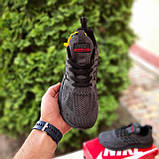 Чорні демісезонні текстильні чоловічі кросівки Nike Zoom Winflo темно сірі з червоним, фото 3