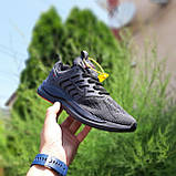 Чорні демісезонні текстильні чоловічі кросівки Nike Zoom Winflo темно сірі з червоним, фото 5