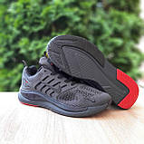 Чорні демісезонні текстильні чоловічі кросівки Nike Zoom Winflo темно сірі з червоним, фото 7