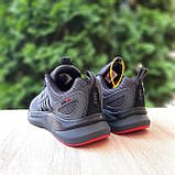 Чорні демісезонні текстильні чоловічі кросівки Nike Zoom Winflo темно сірі з червоним, фото 8