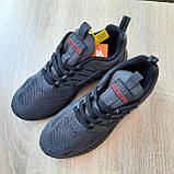 Чорні демісезонні текстильні чоловічі кросівки Nike Zoom Winflo темно сірі з червоним, фото 9