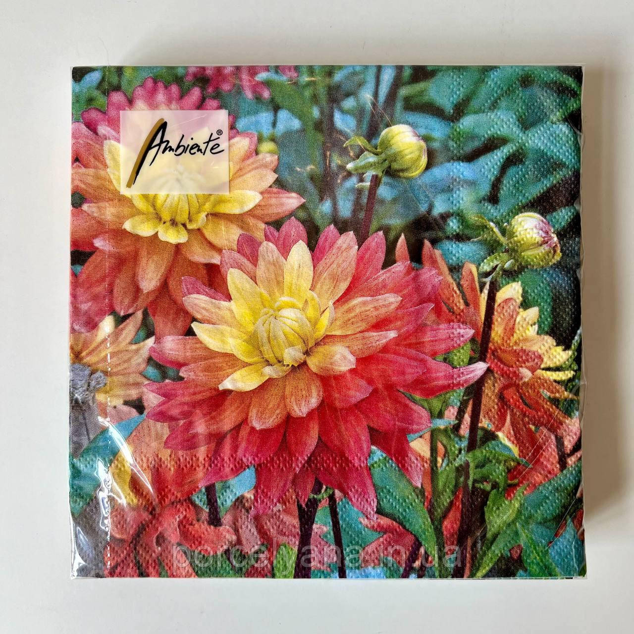 Серветки 33х33 см 20 шт Ambiente Dahila, фото 1