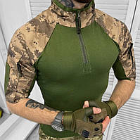 Рубашка тактическая всу убакс с коротким рукавом хаки пиксель (S - ХХL) лакоста и рип стоп Кофта мужская BAGS