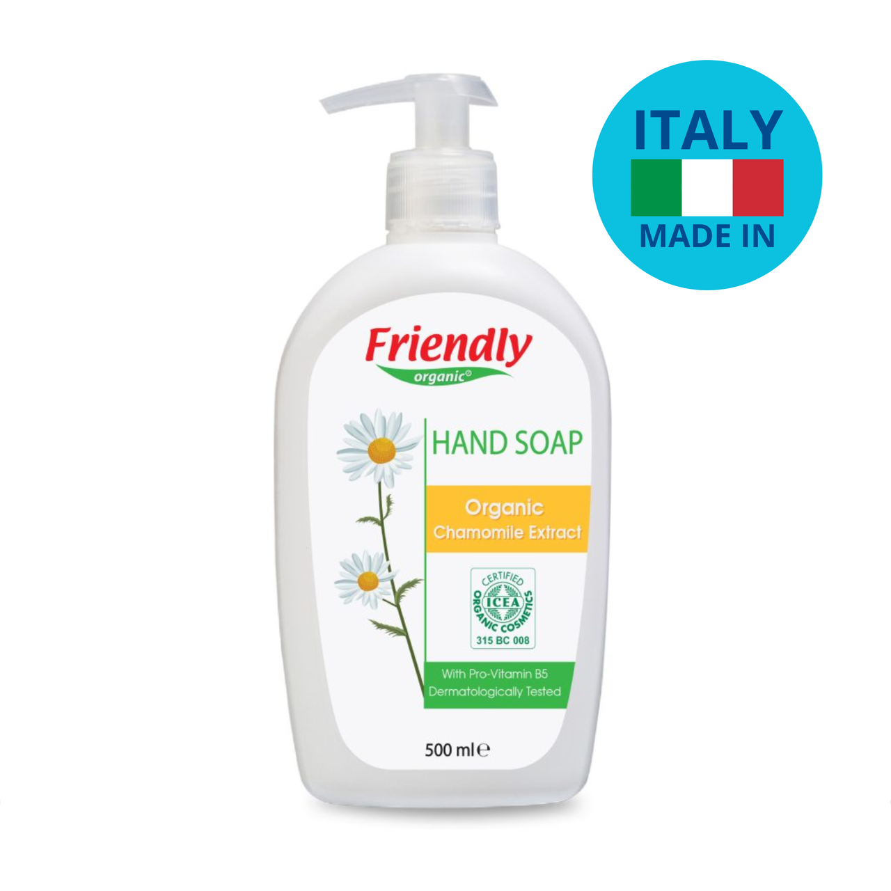 Органічне рідке мило для рук Friendly Organic з екстрактом ромашки 500 мл, фото 1