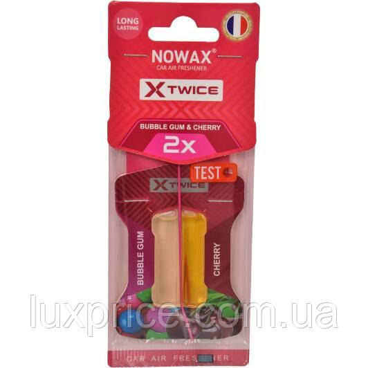 Ароматизатор повітря з подвійною капсулою Nowax серія X Twice - Bubble Gum & Cherry NX00151