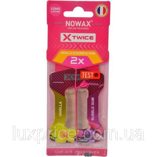 Ароматизатор повітря з подвійною капсулою Nowax серія X Twice - Bubble Gum & Vanilla NX00152