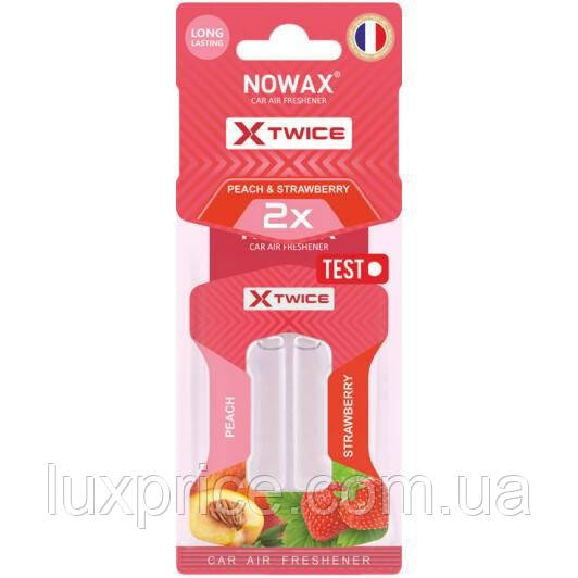 Ароматизатор повітря з подвійною капсулою Nowax серія X Twice - Strawberry & Peach NX00156